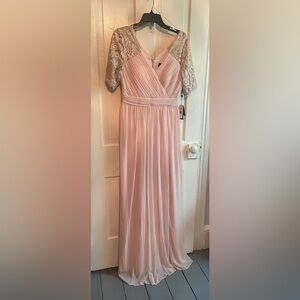 Blush floor length Adrianna Papell gown